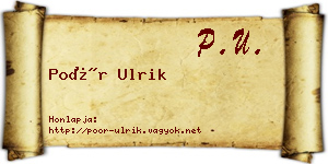Poór Ulrik névjegykártya
